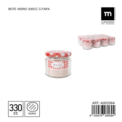 [A003384] Bote de vidrio con tapa 330 cc - Organización de cocina