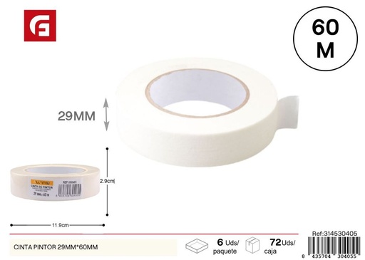 [314530405] Cinta de pintor 29mm*60mm - Herramientas de ferretería