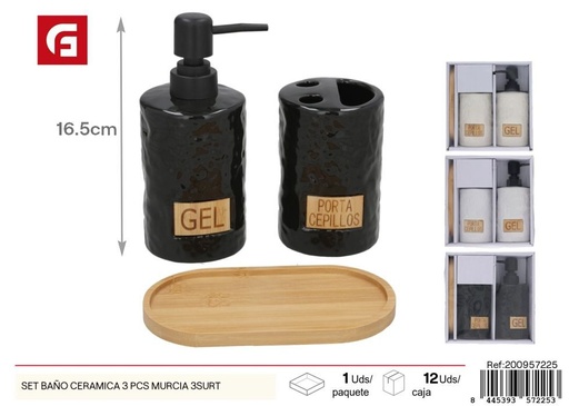 [200957225] Set de baño cerámica 3 piezas Murcia surtido - Accesorios de baño