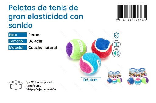 [187913658] Pelotas de tenis de gran elasticidad con sonido - Juguete divertido