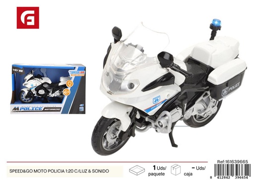 [161639665] Moto de policía Speed&Go 1:20 con luces y sonido - Vehículos de juguete y entretenimiento