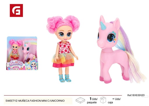 [161639120] Muñeca de moda mini con unicornio de la serie Sweetyn - Juguetes para niñas y estilo