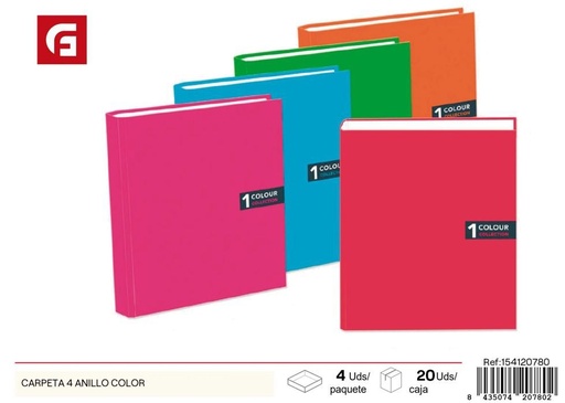 [154120780] Carpeta de 4 anillos de colores - Material de oficina y organización