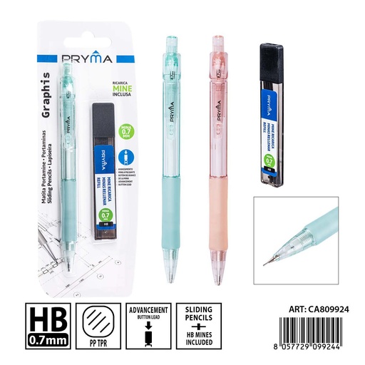 [0242099] Portaminas PRYMA + recambio 20 minas HB 0.7 mm - Material de oficina