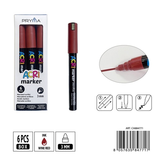 [0235560] Rotulador acrílico PRYMA de 3 mm - Herramientas artísticas