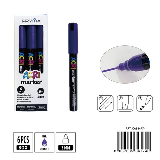 [0235563] Rotulador acrílico PRYMA de 3 mm - Herramientas artísticas
