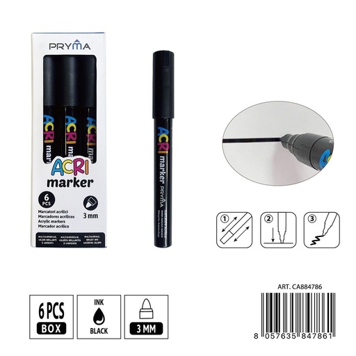 [0235575] Rotulador acrílico PRYMA de 3 mm - Herramientas artísticas