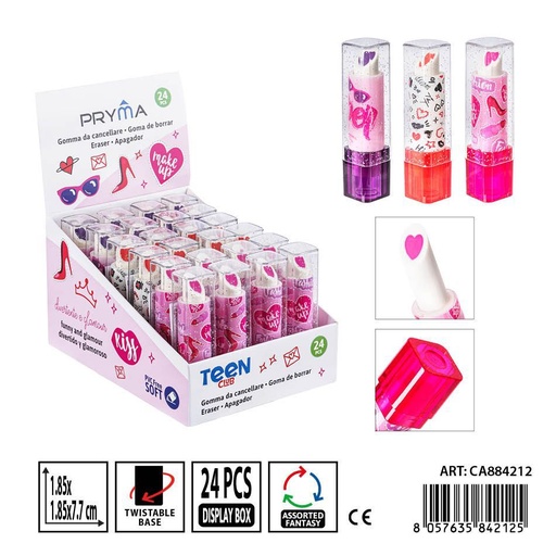 [0236203] Goma de borrar PRYMA de 1.85x1.85x7.7 cm - Artículo de papelería escolar