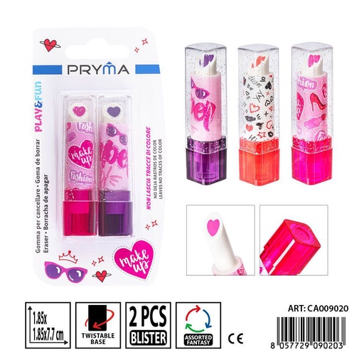 [0236649] Goma de borrar PRYMA de 1.85x1.85x7.7 cm - Artículo de papelería escolar
