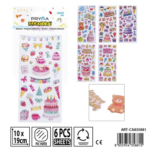 [0242320] Pegatinas PRYMA 10x23 cm - Materiales de manualidades y decoración