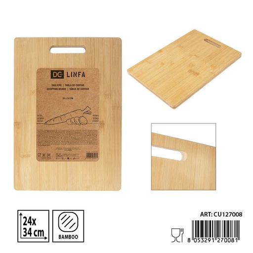 [0242681] Bandeja de bambú para pizza DC CASA 24x34 cm - Accesorios de cocina