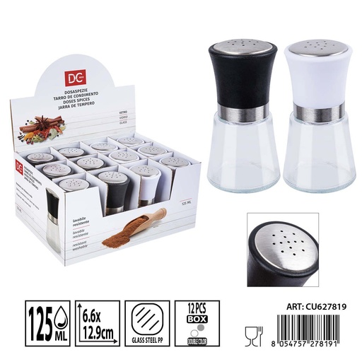 [0236146] Salero de cristal 6.6x12.9 cm 125ml DC CASA - Utensilios de mesa