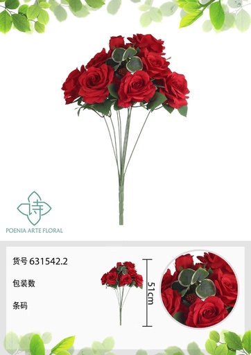 [631542.2] Ramo de rosas artificiales 51 cm de primavera - Novedades en decoración 