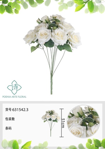 [631542.3] Ramo de rosas artificiales 51 cm de primavera - Novedades en decoración 