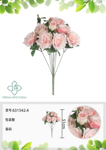 [631542.4] Ramo de rosas artificiales 51 cm de primavera - Novedades en decoración 