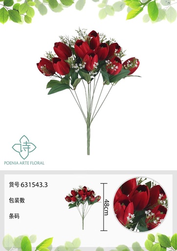[631543.3] Ramo de tulipanes grandes artificiales 48 cm - Novedades en decoración 