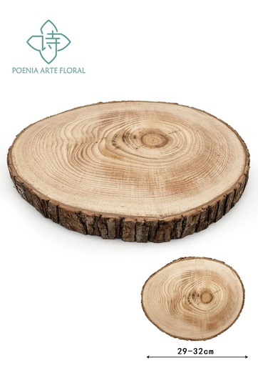 [0731788447304] Disco de madera castaño 29-32cm - Decoración rústica