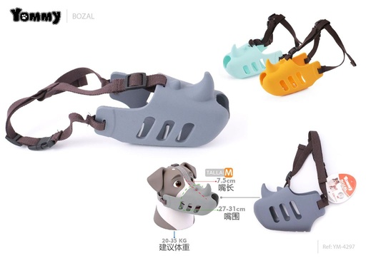 [YM4297] Bozal de silicona con forma de rinoceronte para perros 27cm - Accesorios para mascotas