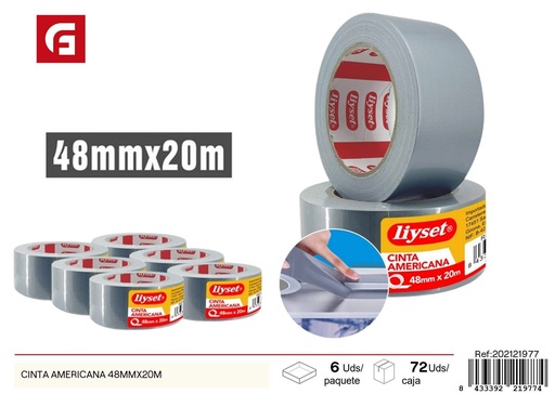 [202121977] Cinta americana 48 mm x 20 m - Herramientas de ferretería y cinta adhesiva