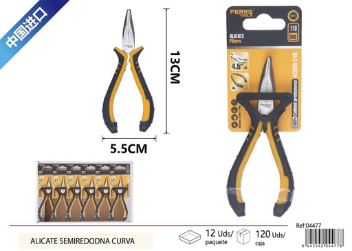 [04477] alicate semiredonda curva 11cm - Herramientas de ferretería