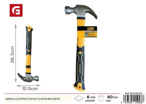 [202115943] martillo extractor de clavos 8oz/227g - Herramientas de ferretería