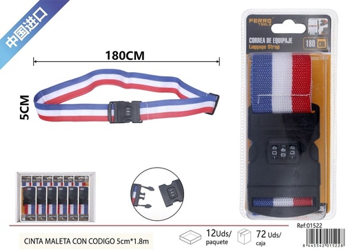 [01522] Cinta maleta con código 5cm*1.8m - Accesorio de automóvil
