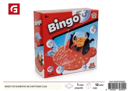 [160630892]  Juego de bingo 90 números + 48 cartones en caja - Diversión en familia