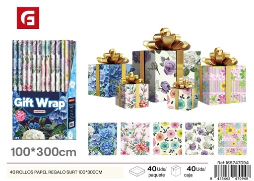 [165747094] Papel regalo surtido 100x300 cm - 40 rollos