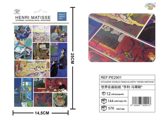 [PE2901] Stickers de artes famosas "Henri Matisse" 14,5x25 cm - Novedades