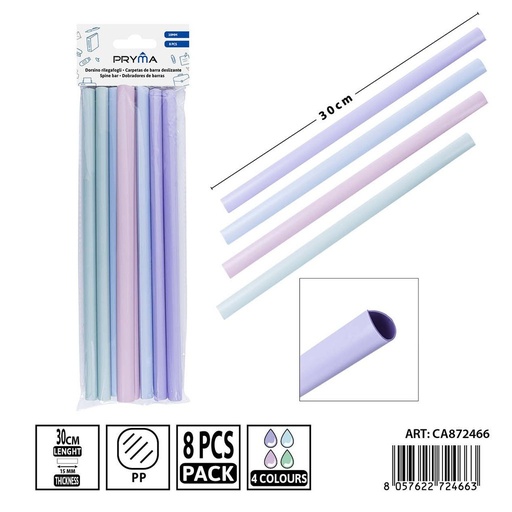 [0239774] Pack de 8 tiras de encuadernación de color macaron 30x15 mm PRYMA - Ideal para manualidades
