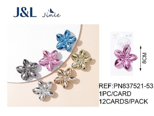 [8445801246325] Pinza de pelo flor 8 cm 12/u - Accesorios decorativos para el cabello
