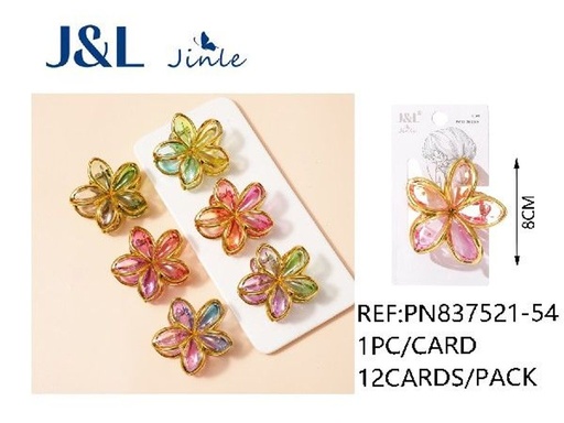 [8445801246349] Pinza de pelo flor 8 cm 12/u - Accesorios decorativos para el cabello