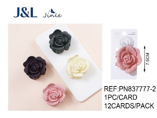 [8445801246851] Pinza de pelo flor 7.5 cm 12/u - Accesorios decorativos para el cabello