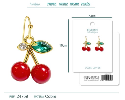 [24759] Pendiente de cereza - Accesorios de bisutería de frutas