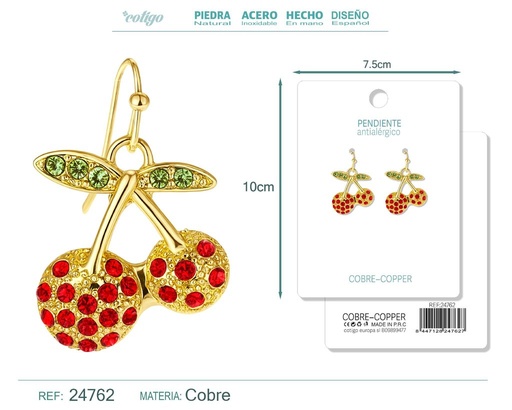 [24762] Pendiente de fresa - Accesorios de bisutería de frutas