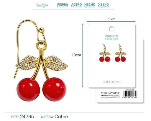 [24765] Pendiente de cereza - Accesorios de bisutería de frutas
