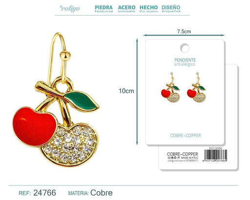 [24766] Pendiente de cereza - Accesorios de bisutería de frutas
