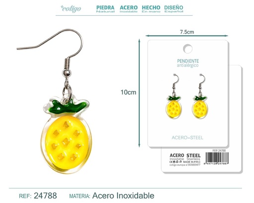 [24788] Pendiente de piña con accesorio de acero - Accesorios de bisutería de frutas