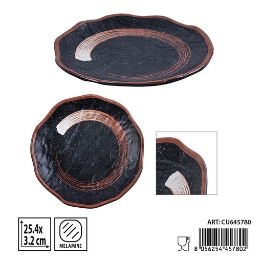 [0241169] Plato de melamina 10 pulgadas 25.4x3.2 cm - Utensilios de cocina y platos