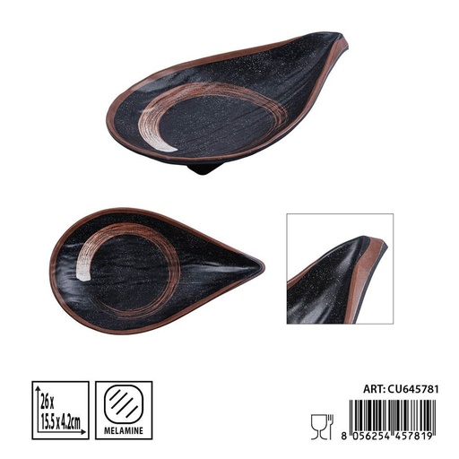 [0241170] Plato de melamina en forma de gota 10 pulgadas 26x15.5x4.2 cm - Utensilios de cocina y presentación