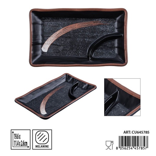 [0241174] Plato de melamina 8 pulgadas 19.6x11.4x2.6 cm - Utensilios de cocina y platos