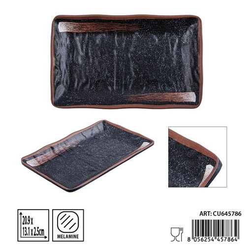 [0241175] Plato de melamina 8 pulgadas 20.9x13.1x2.5 cm - Utensilios de cocina y platos