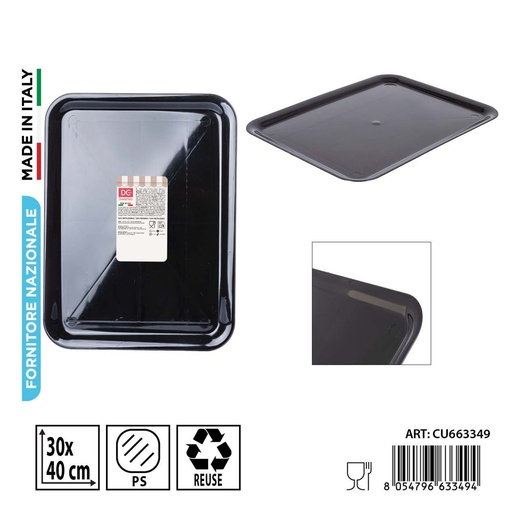 [0242295] Bandeja de plástico Paperino negra 30x40 cm - Accesorios para pasteles