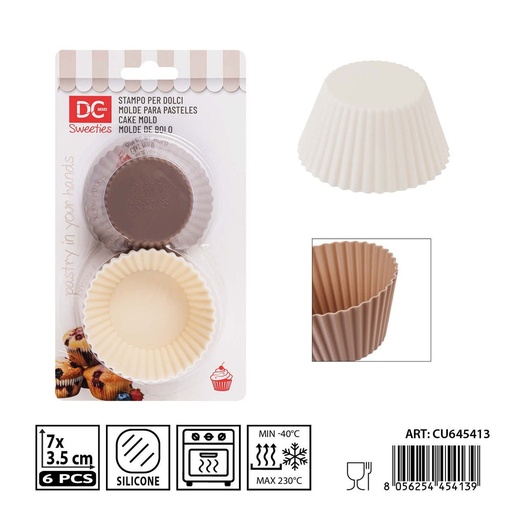 [0239419] Molde mini redondo 7x3.5cm 6piezas - Utensilios de repostería y moldes