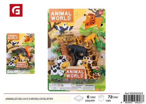 [160695253] Animales selva 6 modelos diferentes (blister) - Juguetes de animales y figuras