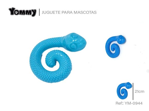 [YM0944] Juguete de goma para mascotas en forma de serpiente 21x15x4.5 cm - Accesorios para mascotas