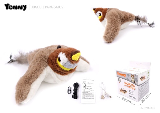 [YM5615] Juguete vibrador para gatos en forma de gorrión 22x20 cm - Accesorios para gatos