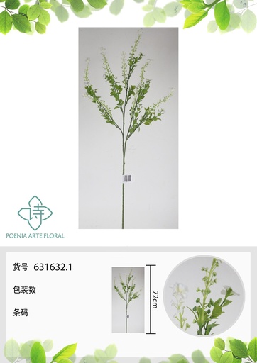 [631632.1] Vara de flores silvestres artificiales 72 cm - Flores decorativas de largo