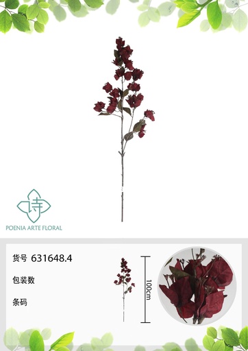 [631648.4] Vara de buganvilla colgante artificial 100 cm - Flores artificiales exuberantes