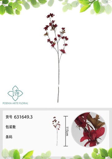 [631649.3] Vara de azalea artificial 115 cm - Accesorios decorativos florales